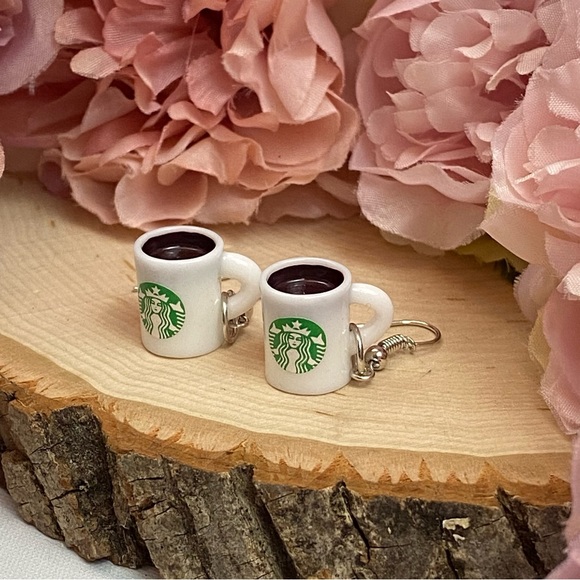 Starbucks Coffee Cup Dangle Earrings - Picture 4 of 10